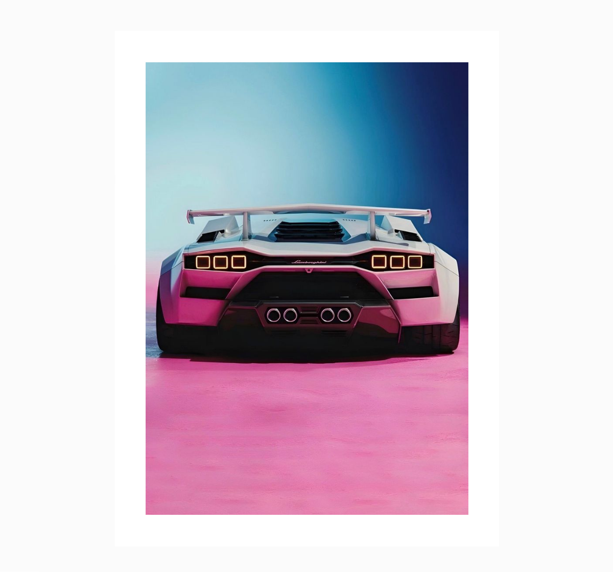 Lamborghini Countach Front - Pink