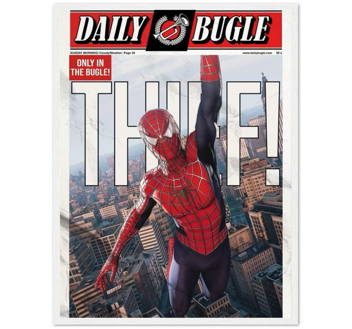 Sipderman "THIEF" - Portada Del Periódico Daily Bugle