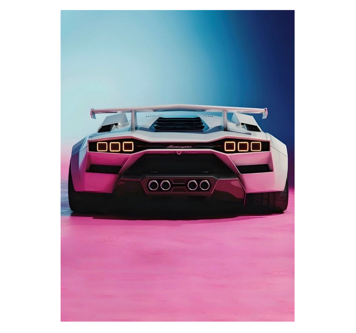 Lamborghini Countach Front - Pink